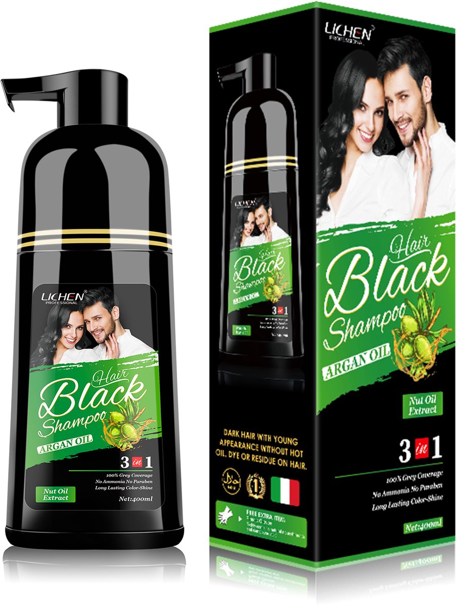 LICHEN Hair Color Shampoo Natural Black