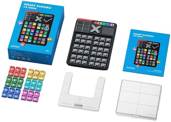 Lebakort Étui de rangement compatible avec GiiKER Smart Sudoku Puzzle Games Original 2500 défis Sudoku pour enfants Casse-tête pour enfants (noir + étui bleu