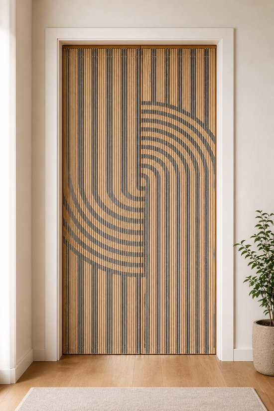 Dutchers®Japandi Vliegengordijn 90x200 cm Bamboe - Deurgordijn - Deurhor - Horgordijn - Bamboegordijn - Kralengordijn deur - Japandi Print