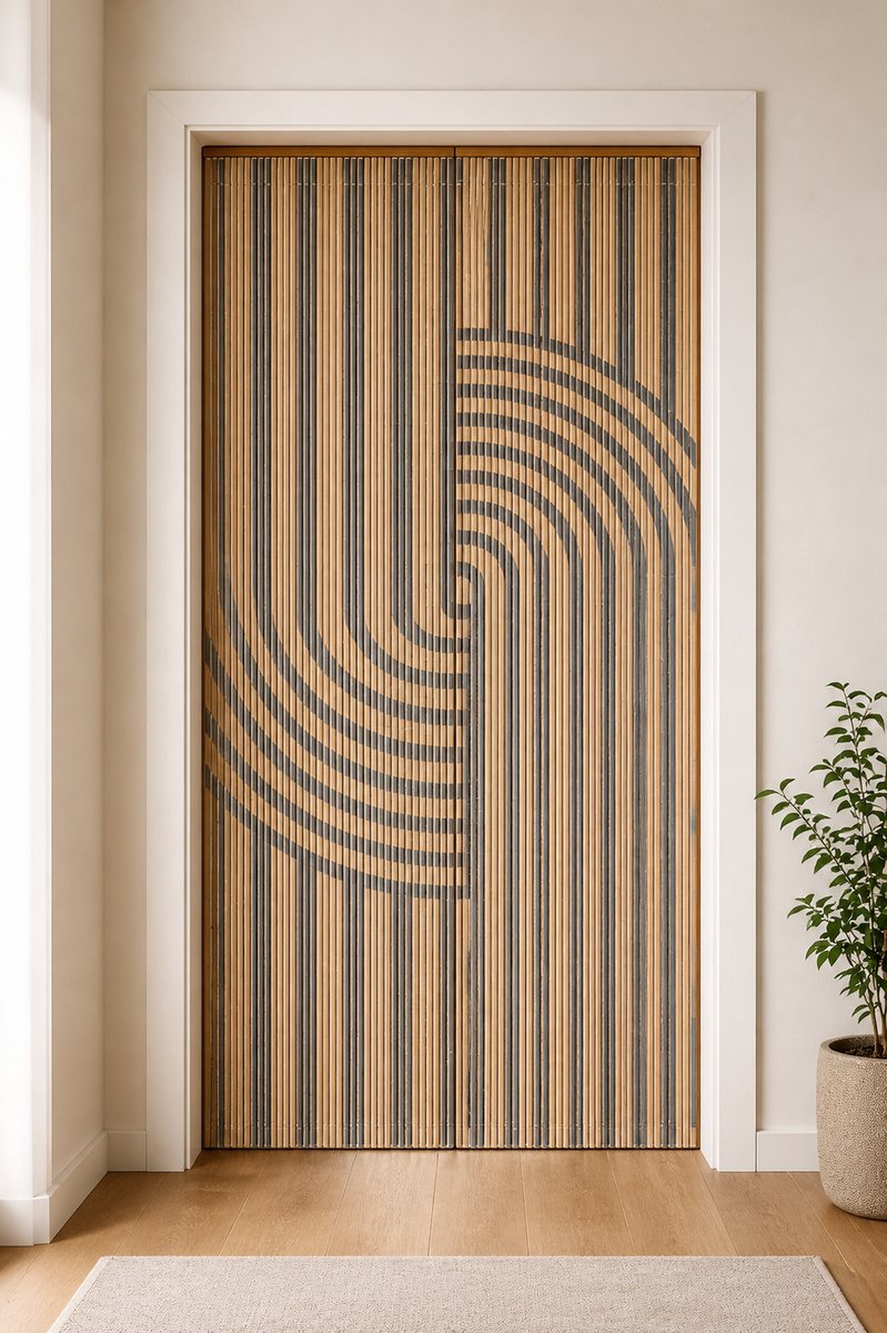 Dutchers®Japandi Vliegengordijn 90x200 cm Bamboe - Deurgordijn - Deurhor - Horgordijn - Bamboegordijn - Kralengordijn deur - Japandi Print