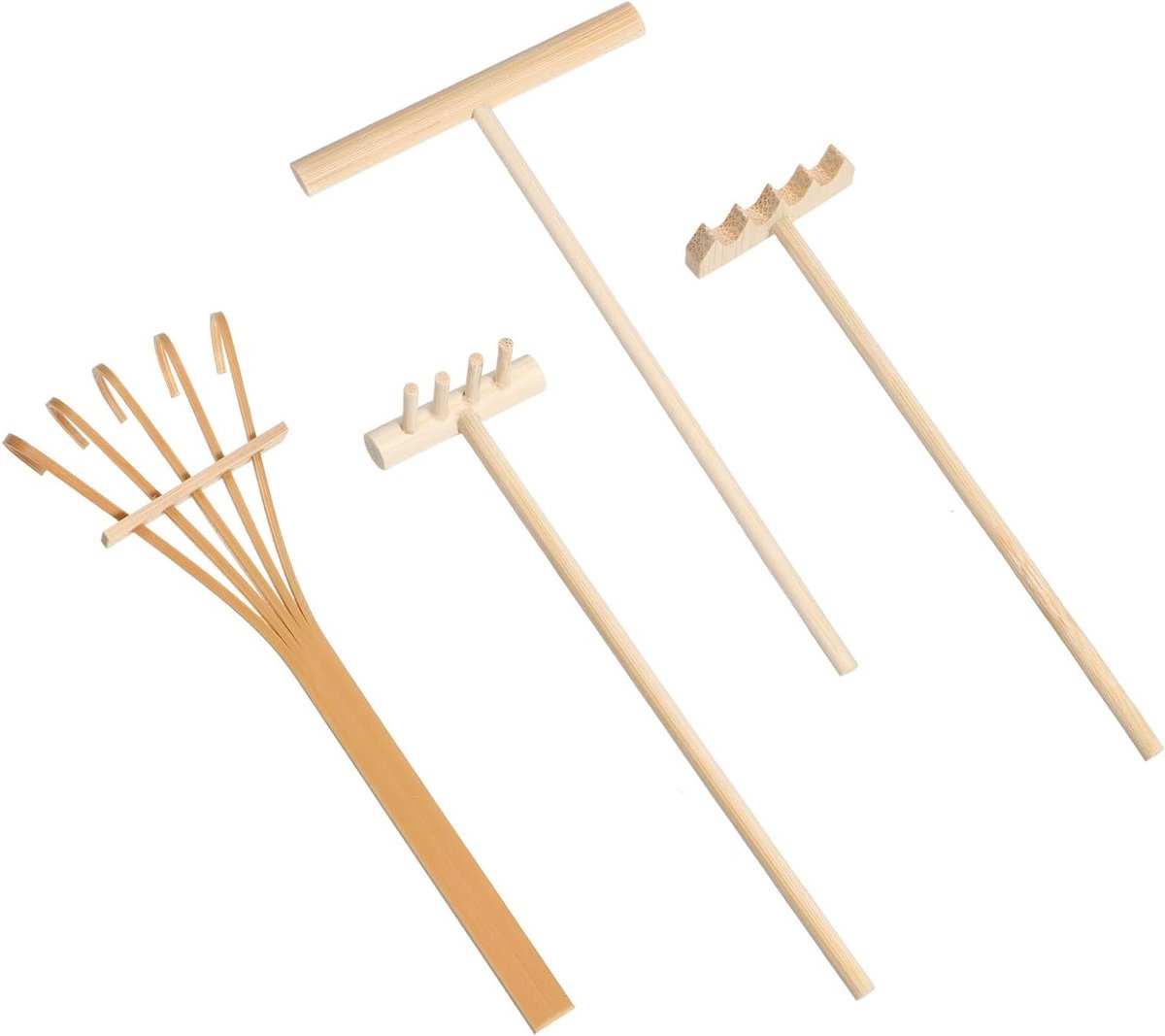 Miniatuur Zen Tuin Set met 4 Stuks, Inclusief Mini Rakes en Tuinaccessoires voor Thuis en Kantoor Decoratie