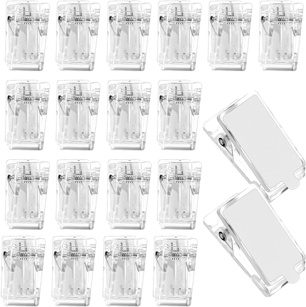 20x Transparante Zelfklevende Veerclips | Kleine Plakklemmen voor Foto's & Posters