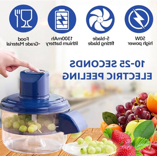 Automatische Druiven Schilmachine, Oplaadbare Multifunctionele Fruit Schiller voor Kersen, Tomaten en Knoflook, Ideaal voor Thuisgebruik in de Keuken van Merkloos — afbeelding 3