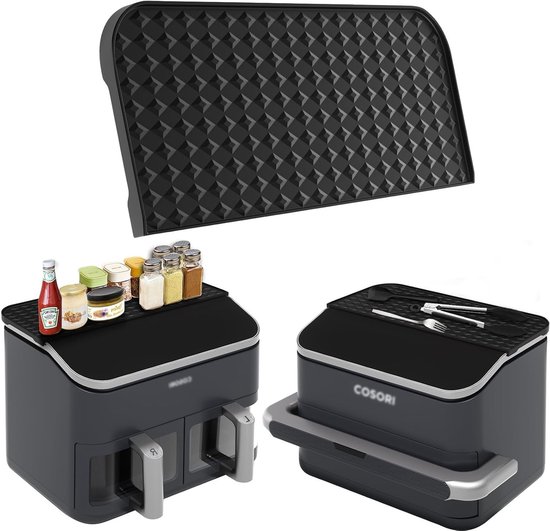 Accessoires voor het opbergen van airfryer, inclusief siliconenmat en handige rekken van Merkloos — afbeelding 2