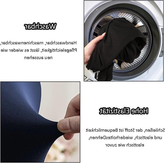 Gaming Stoelhoezen Set van 4 - Donkerblauwe, Rekbare en Antislip Hoezen voor Kantoor- en Racestoelen met Armleuningen en Rugleuning van Merkloos — afbeelding 3
