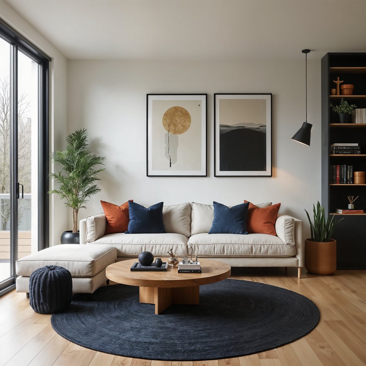 Rond jute vloerkleed Zwart/Antraciet 160cm Mrcarpet