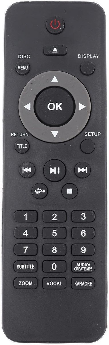 Allecto - Vervangende TV afstandsbediening - DVD-speler afstandsbediening - Ergonomisch ontwerp - Compatibel met Philips DVP5982C1 - Hoogwaardige k...