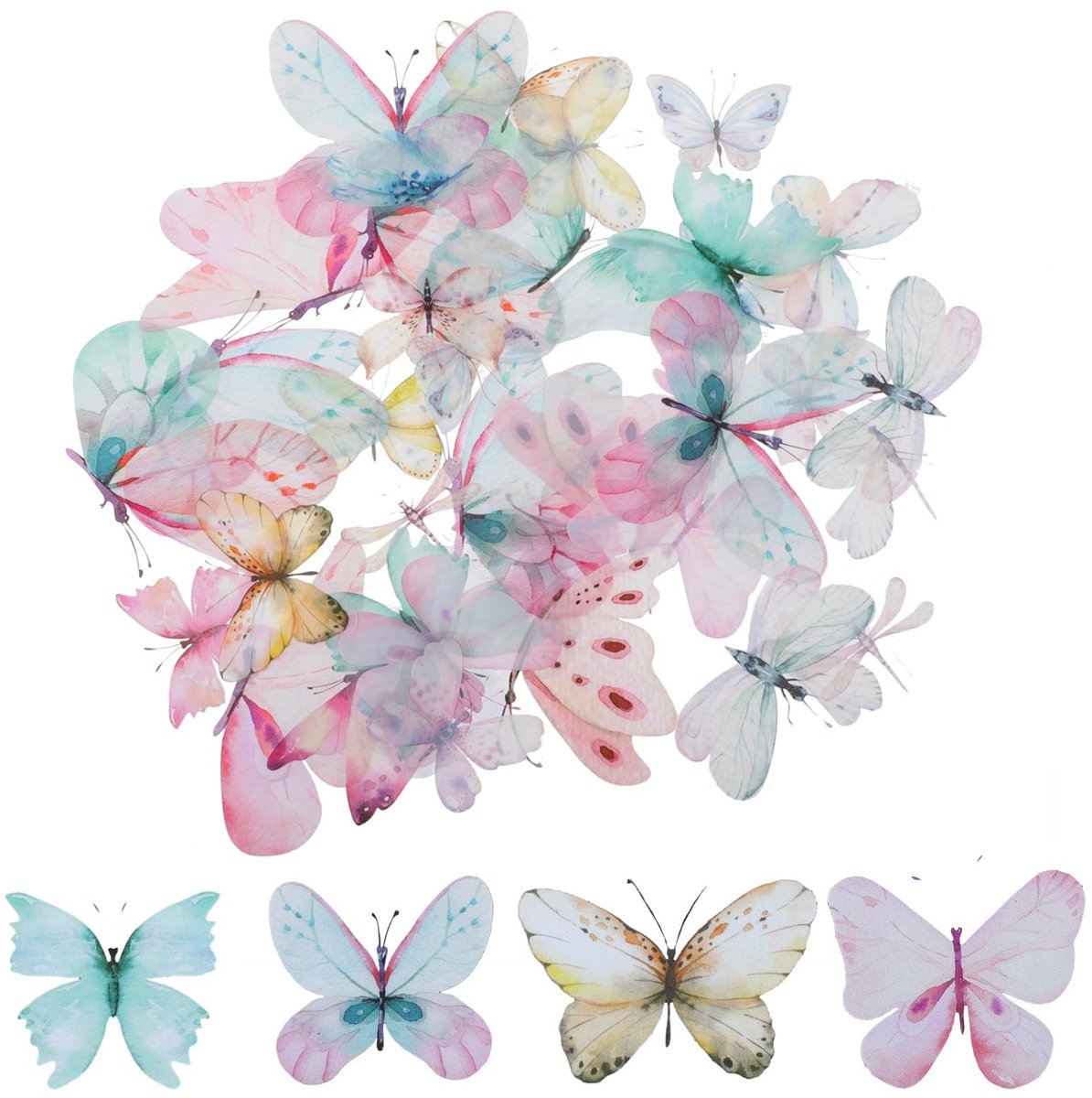 Allecto - 3D Vlinder Stickers - Glitterende Decoratie voor Kinderen - Waterdichte Plakstickers - Scrapbooking - DIY Decoratie - Creatieve Versieri