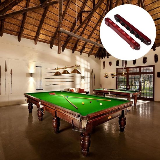 Pool Cue Rack - Wandhouder voor Biljartkeuen - Houten Cue Houder met 6 Sticks van Merkloos — afbeelding 5