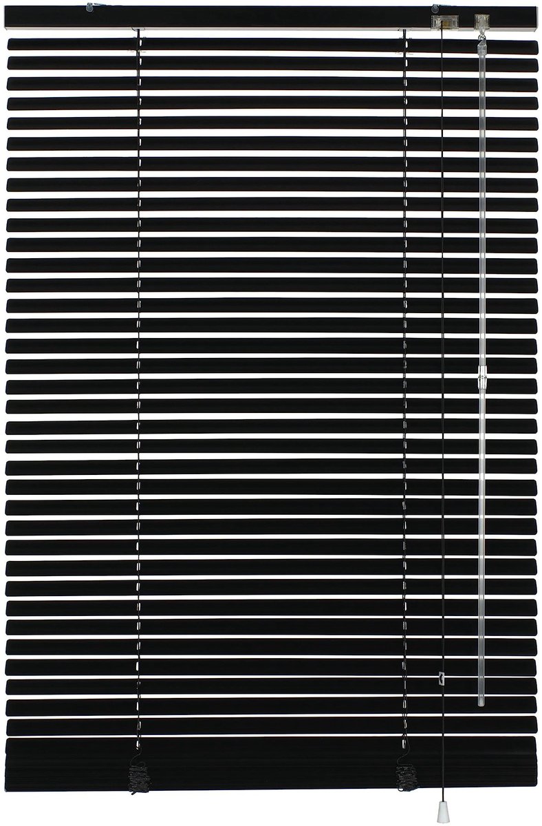 aladdien - Aluminium Jaloezieën - Privacybescherming - Ideaal voor Thuis en Kantoor - Zwart - Zonwering - 80 x 175 cm - Handmatig