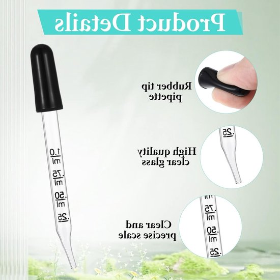 10 Stuks 0.5ml Glazen Pipet met Siliconen Dopper en Maatverdeling voor DIY Snoep Mallen en Keuken Gebruik — afbeelding 2