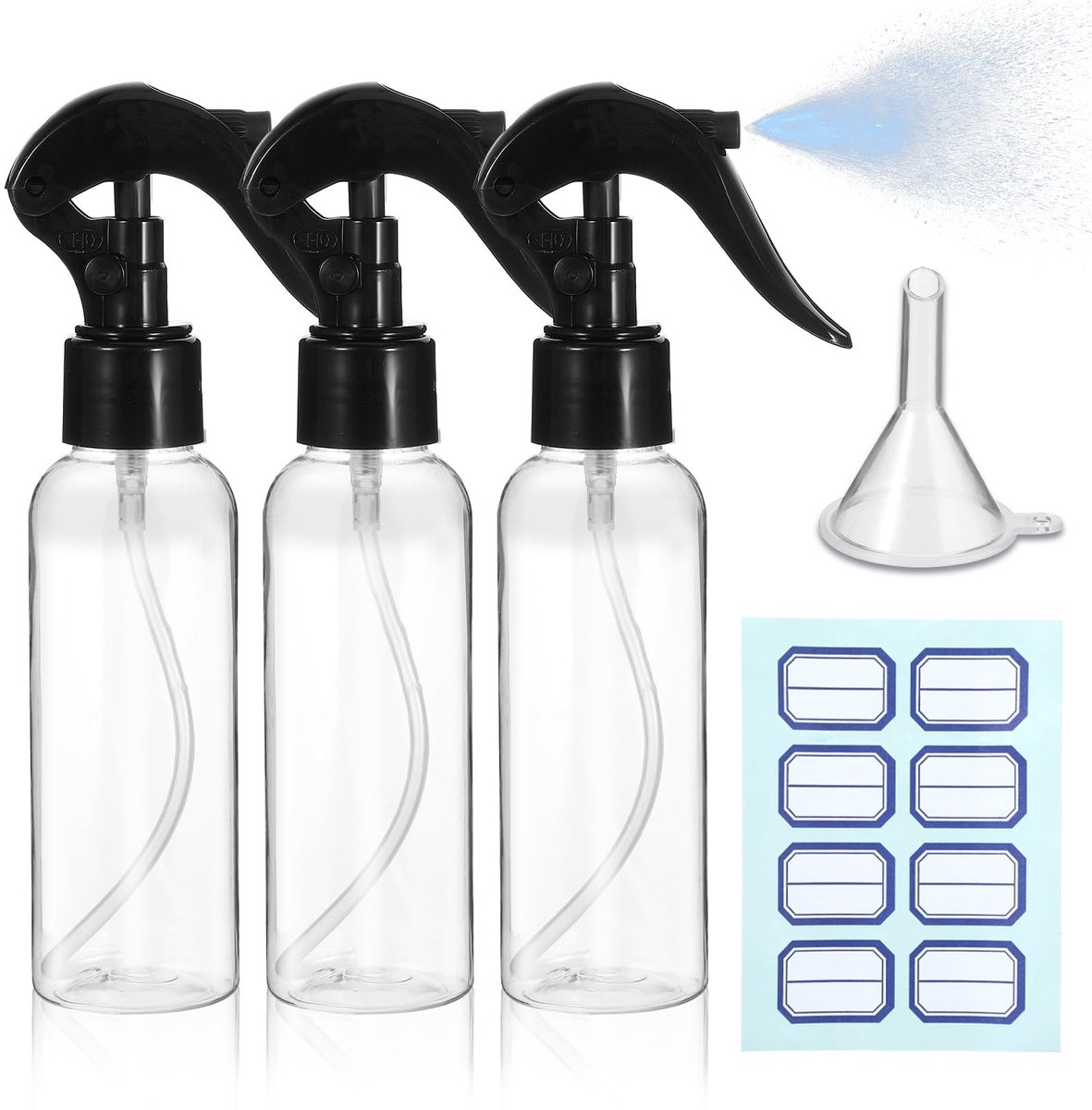 aladdien - Plastic spuitflessen - Mini spuitflessen set - 3 stuks - Transparant - Herbruikbare vloeistofcontainers - Perfect voor etherische oliën e..