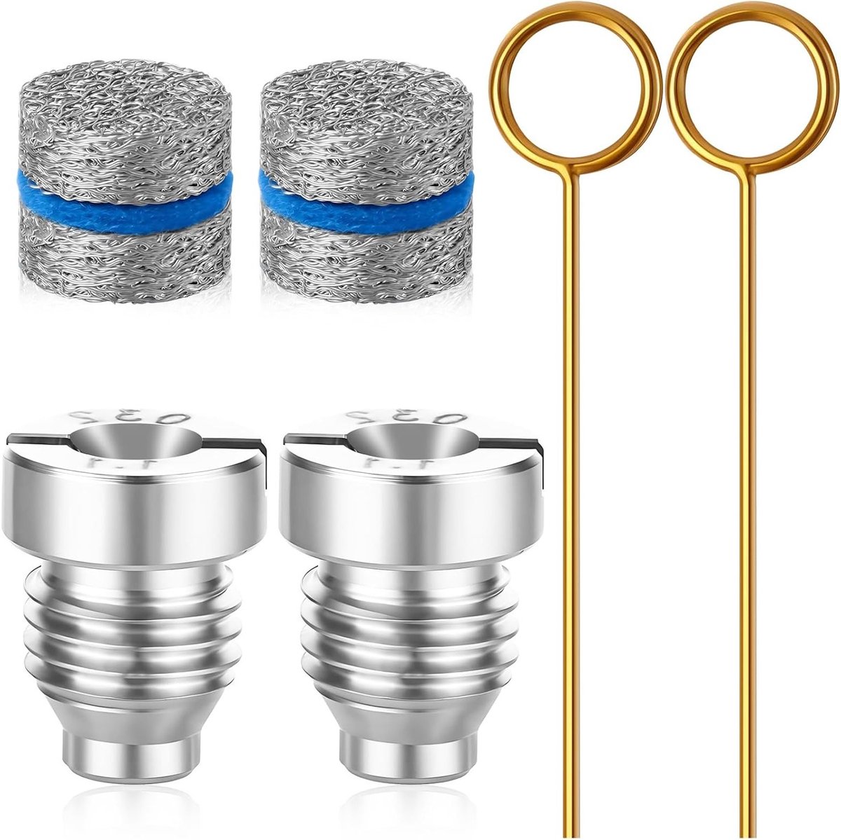 6 Stuks 1.1 Opening Foam Cannon Nozzle en Schuim Maker Mesh Pads Filter Kit met Reinigingsgereedschap voor 3000PSI, Universele Draad Tips, Schuim Cannon voor Chemische Reiniging