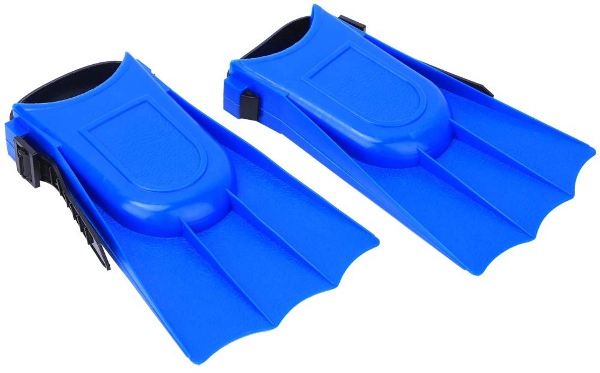 Wings Snorkeling Short Fins - Blauwe Duikvinnen met Dubbele Afvoergaatjes voor Zwemmen (25m - 30m)
