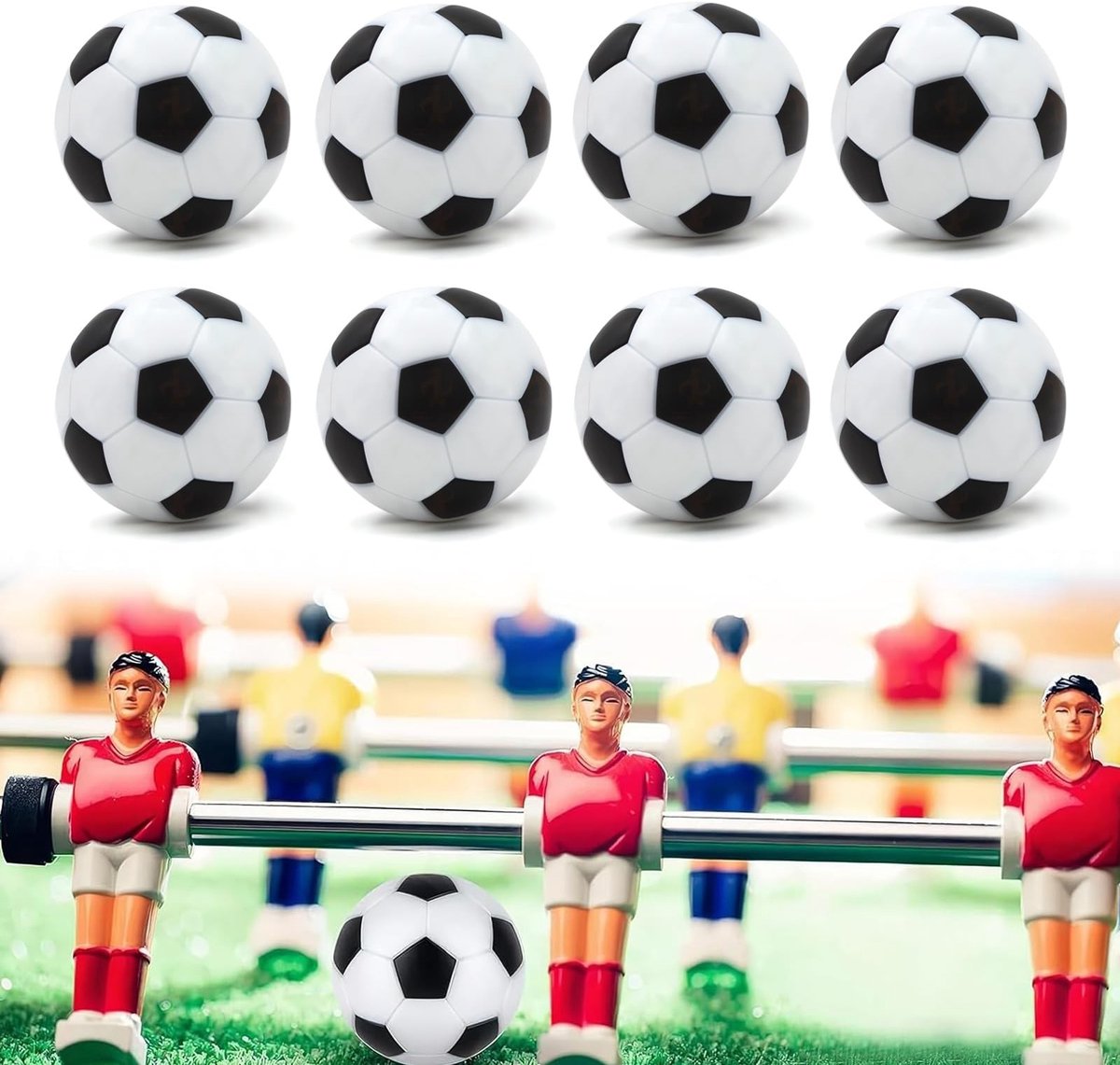 Set van 8 Mini Voetbal Speelgoedballen - 23mm Voor Tafelvoetbal, Perfect Voor Kinderen en Volwassenen