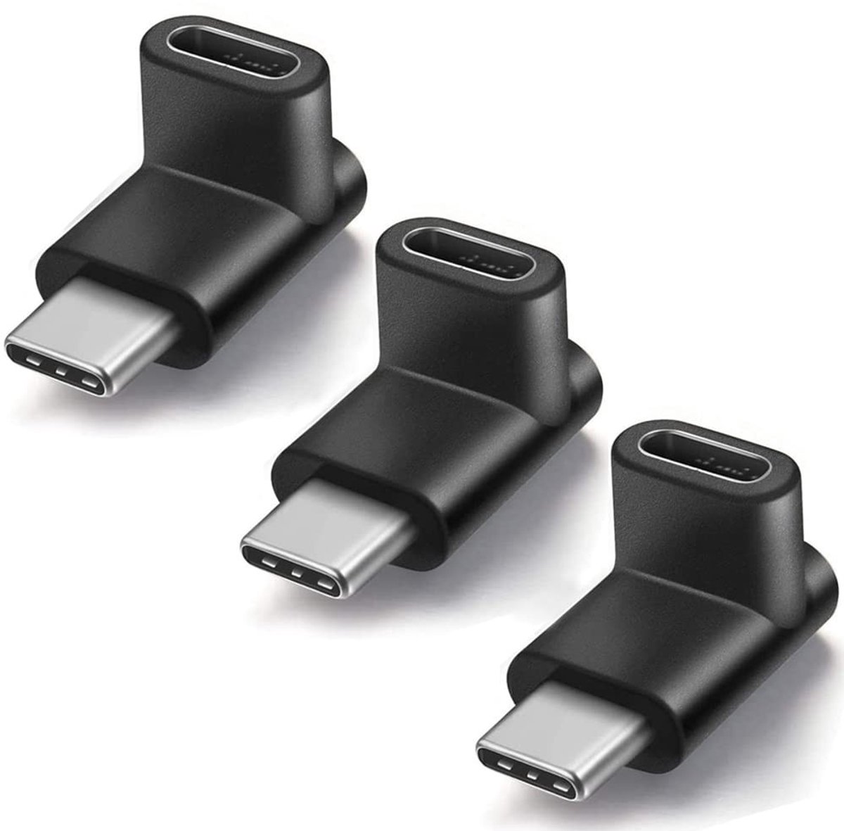 Allecto - USB-C Adapter - 90 Graden - Male naar Female - Perfect voor Laptop - Tablet - 3-Pack - Type C