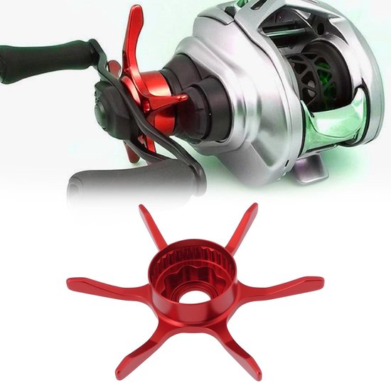 Allecto - Fishing Reel - Star Drag - Aluminium - 65mm - Voor vissers en sportvissers - Lichtgewicht en sterk - Geschikt voor diverse hengels - Rood van Merkloos — afbeelding 2
