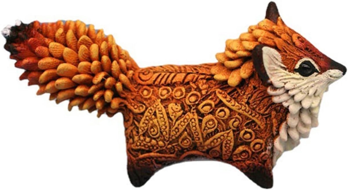 Schattige miniatuur vos beeldje van hars, totem vos decoratie, uniek cadeau voor dierenliefhebbers