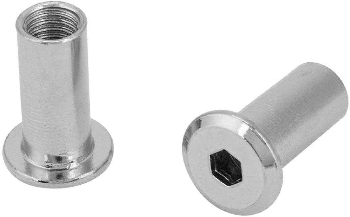 Allecto - Wartelmoer M8 - Bevestigingsonderdelen - 30-delige set - Zeskantmoeren - Hoogwaardige ijzercoating - Geschikt voor meubels - M6 x 20