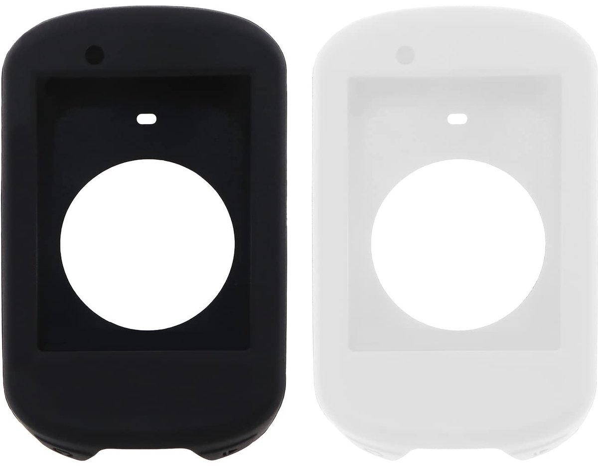 aladdien - Siliconen Case - GPS Bescherming - Antidrop - Zwart & Wit - Fietsen Accessoires - Geschikt voor Garmin Edge 530 - 2 Stuks