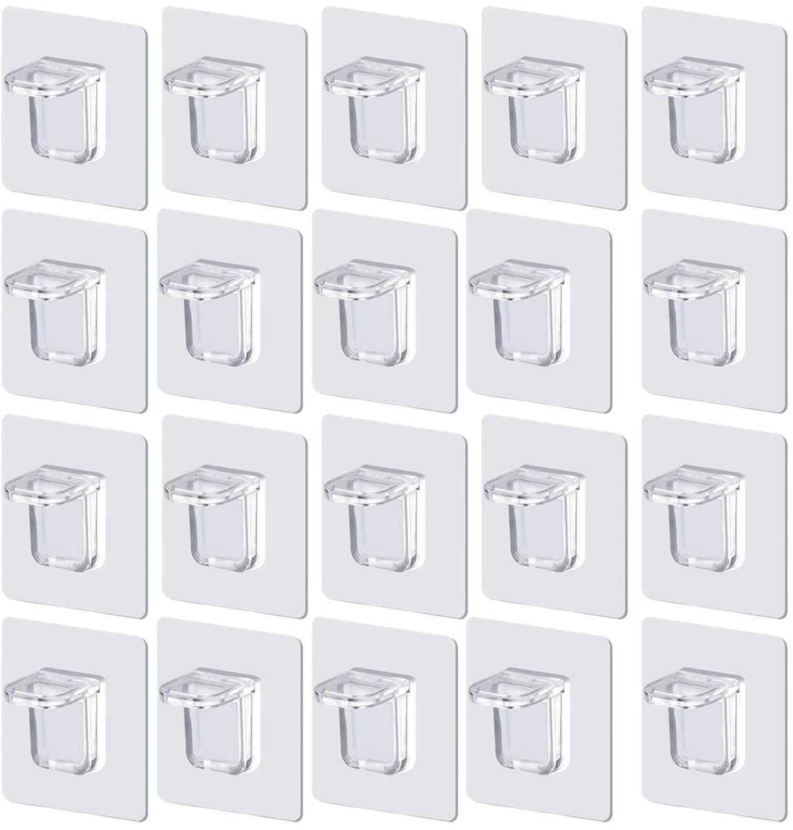 Pack van 20 Zelfklevende Partition Frames - Transparante Acrylic Steunen voor Meubels