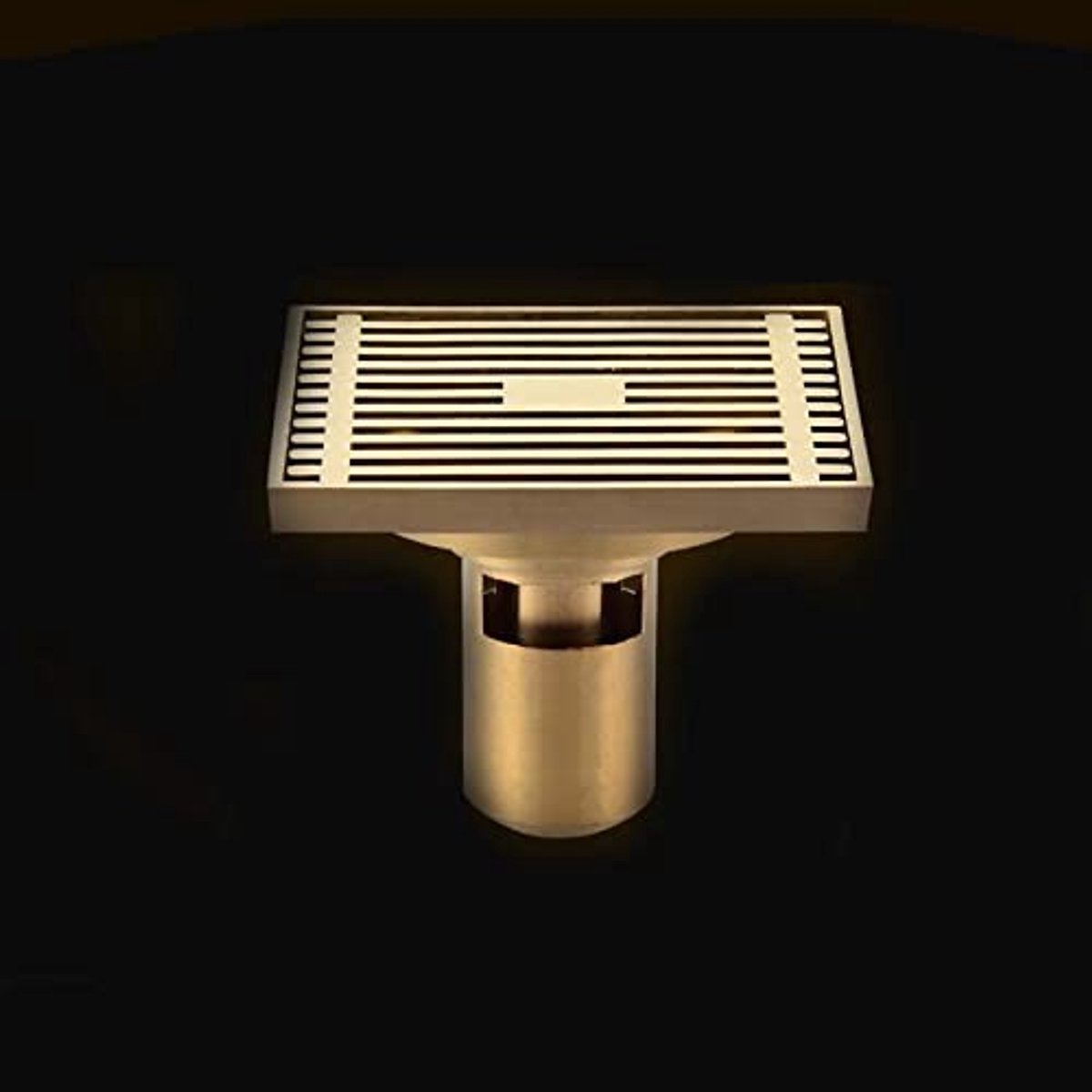 Allecto - Badkamer Vloerafvoer - 4 Inch Afvoer met Verwijderbare Deksel - Messing - Kwalitatieve Afvoertechnologie - Ideaal voor Badkamers - Eenvou..