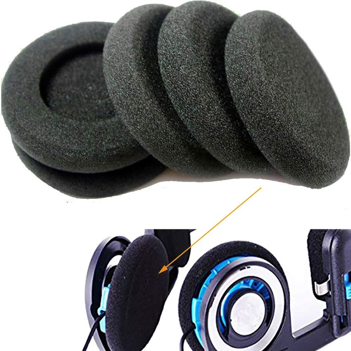 Allecto - Oorkussens - Zachte Foam - Black - Earpads - Betrouwbaar en Comfortabel - Geschikt voor Diverse Hoofdtelefoons - 6 Stuks