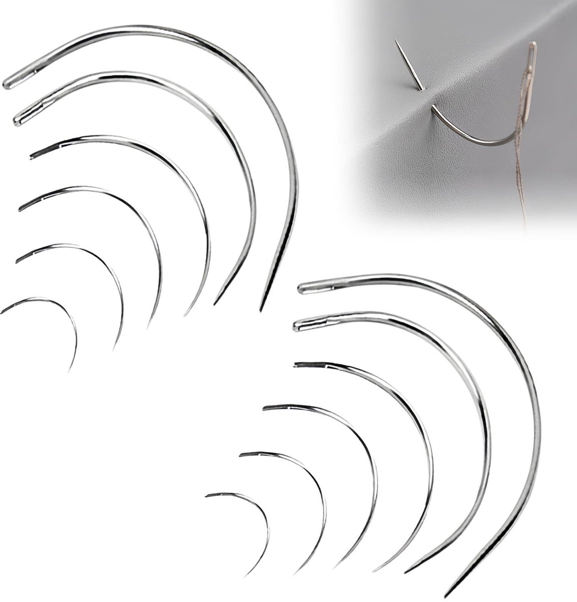 Set van 12 Gebogen Naalden - Ideaal voor DIY en Naaiprojecten