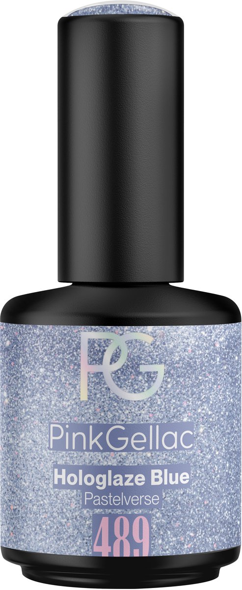 Pink Gellac Gellak - 489 Hologlaze Blue 15ml - Blauwe Gel Nagellak - Gellac - Gel Nagels Producten