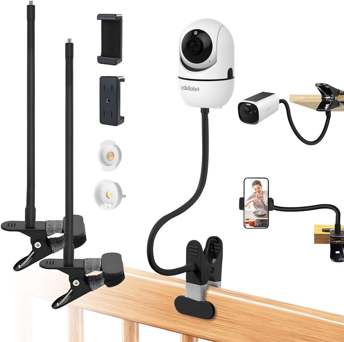 Duurzame metalen klemhouder voor camera's, ideaal voor stabilisatie en montage, 2 stuks