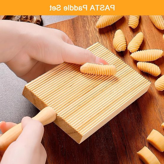 Houten Gnocchi Plank en Pastamachine - Ideaal voor Doe-Het-Zelf Noedelvormen van Spaghettiwiel — afbeelding 3