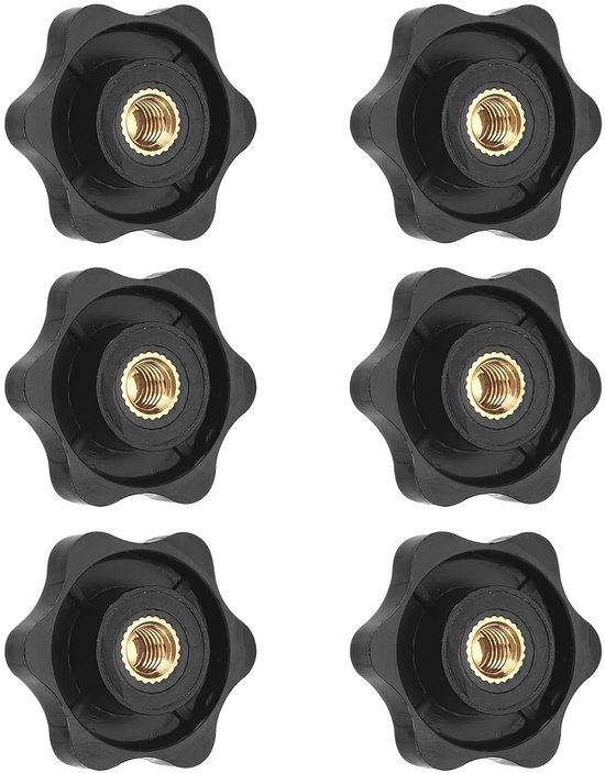 6 stuks stergreepmoeren M6 - vleugelmoer 32 mm diameter - kartelmoeren M6 greepmoeren schroefdraad voor meubels - elektronische apparaten - machine-industrie - fitnessapparaten