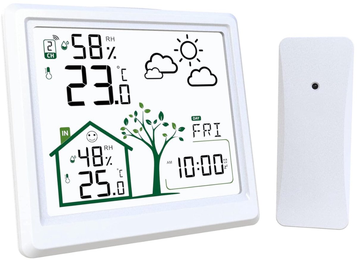 TopChoice® Weerstation - Hygrometer - Thermometer - Weersvoorspelling tot 24uur - Wit