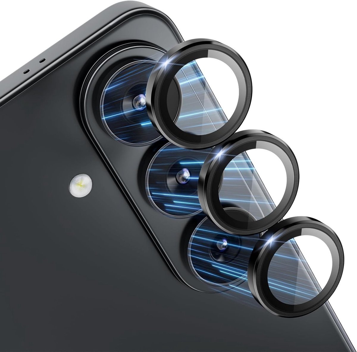 Cameralensbeschermer voor Samsung Galaxy S26, 9H Gehard Glas, Lensbescherming en Aluminiumring, Ultra-HD, Zwart, Schokbestendig en Krasvrij