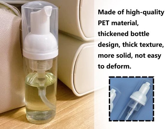 Jhubersproducts - Set van 4 Transparante Lege Flessen - Multifunctionele Reispompen - Luchtloze Pompdispenser - 50 ml en 30 ml - Herbruikbaar - Ide... van jhubersproducts — afbeelding 5