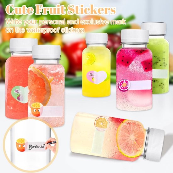 Dailygoods- Sapflessen 15 Stuks - 100 ml - Herbruikbaar PET - Plastic met Deksel - Mini Flessen met Stickers - Veilig en Duurzaam - Drankflessen van Dailygoods — afbeelding 5