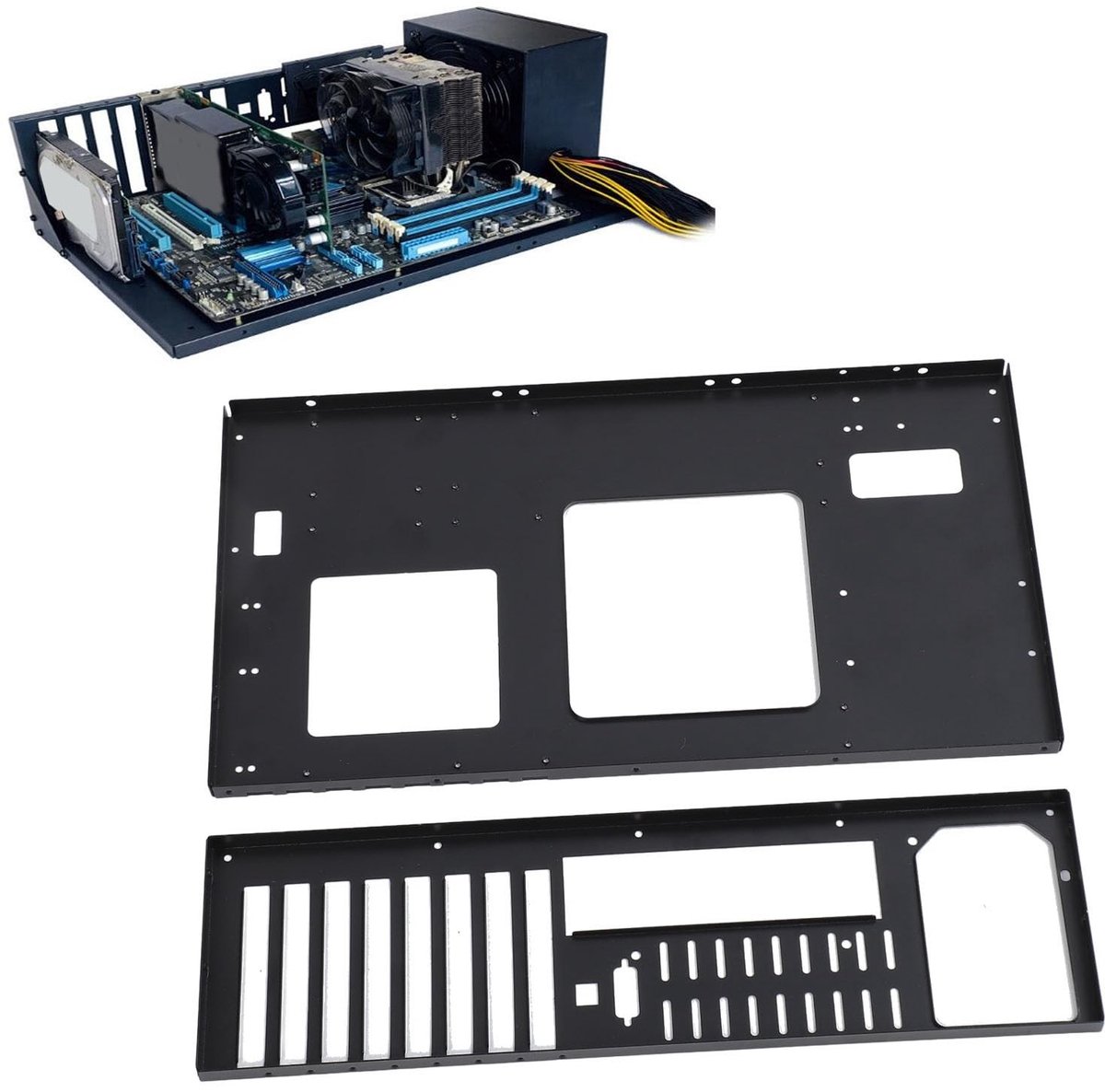 Allecto - Computer Open Case Rack - Driehoekige Versterkte Plaat - Stevige en Stabiele Montage - Ondersteunt Moederborden - Ideaal voor Doe...