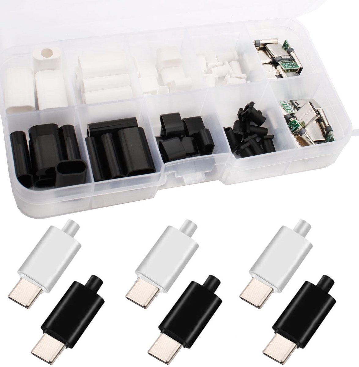 RUNCCI-YUN 20pcs Micro USB C Socket - Soldering 24 Pin USB 3.1 Type C Plug