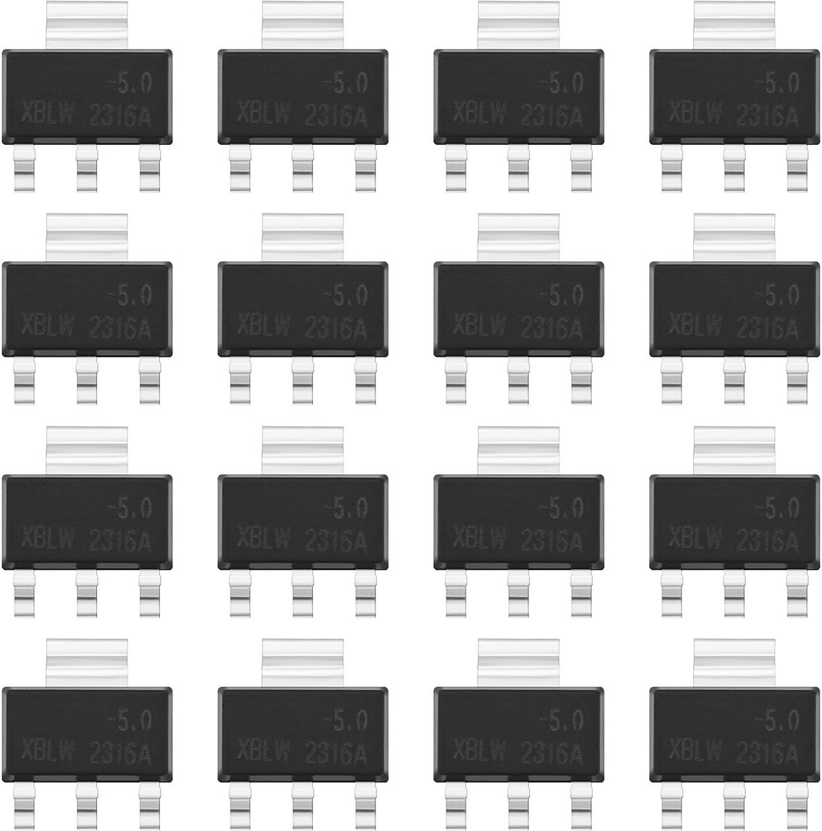 Allecto - Spanningsregelaar - 50 stuks - 5V 1A - Opbouwmontage - Elektronisch DIY Project - SOT-223 - Geschikt voor Elektronica
