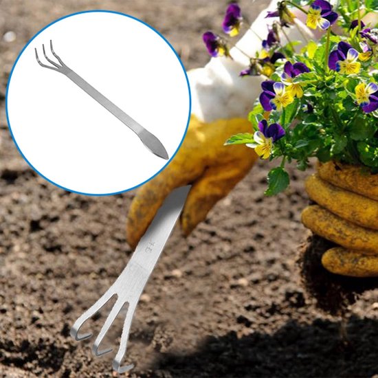 Dailygoody - Bonsai hark - Wortelhark met 3 tanden - Ergonomische handgreep - Tuingereedschap - Voor het losmaken van aarde - Geschikt voor planten en — afbeelding 5