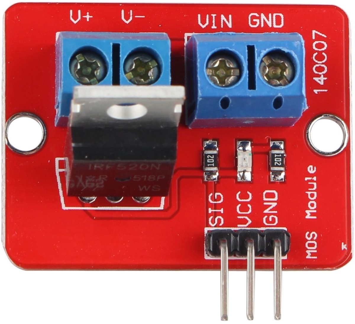 aladdien - MOSFET Driver Module - PWM Regelbaar tot 24V - Voor Arduino en Raspberry Pi - Elektronische schakeling - Stroomregeling - Voor hobbyproje..