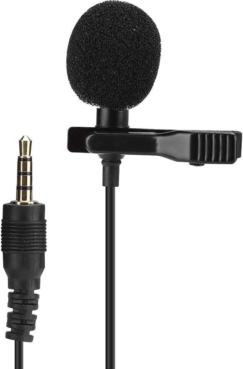 Allecto - Mini Clip-on Lavalier Microfoon - Omnidirectioneel - 3.5mm Jack - Smartphone en Interviews - Professioneel geluid - Geschikt voor intervi..
