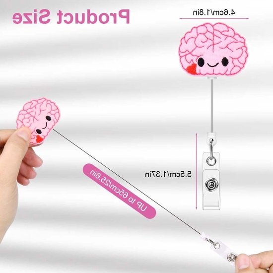 Set van 4 Retractable Badge Reel Houder met Vilt, Schattige ID Badge Clips voor Verpleegkundigen, Artsen en Studenten — afbeelding 5