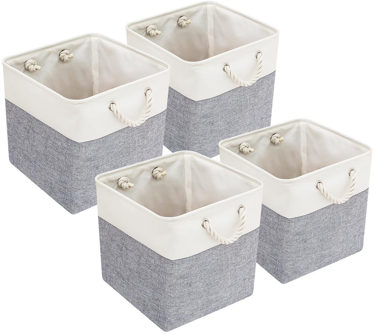 aladdien - Opbergmanden - Opvouwbare opbergoplossingen - Grijs-wit - Decoratieve opbergmanden - Ideaal voor elke kamer - Perfect voor organisatie