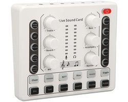 V9 Live Sound Card - Professionele Geluidsmixer voor Podcasting en Gaming - Wit