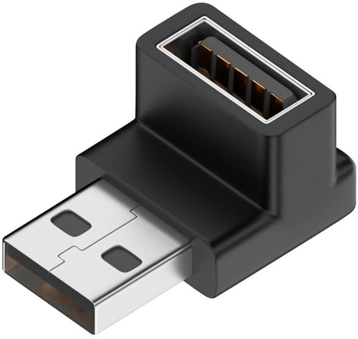 Allecto - USB 3.0 Adapter Type A - Male naar Female 90 Graden - 10Gbps Snelheid - Flexibel Ontwerp - Dataoverdracht - Geschikt voor Apparaten - Zwart