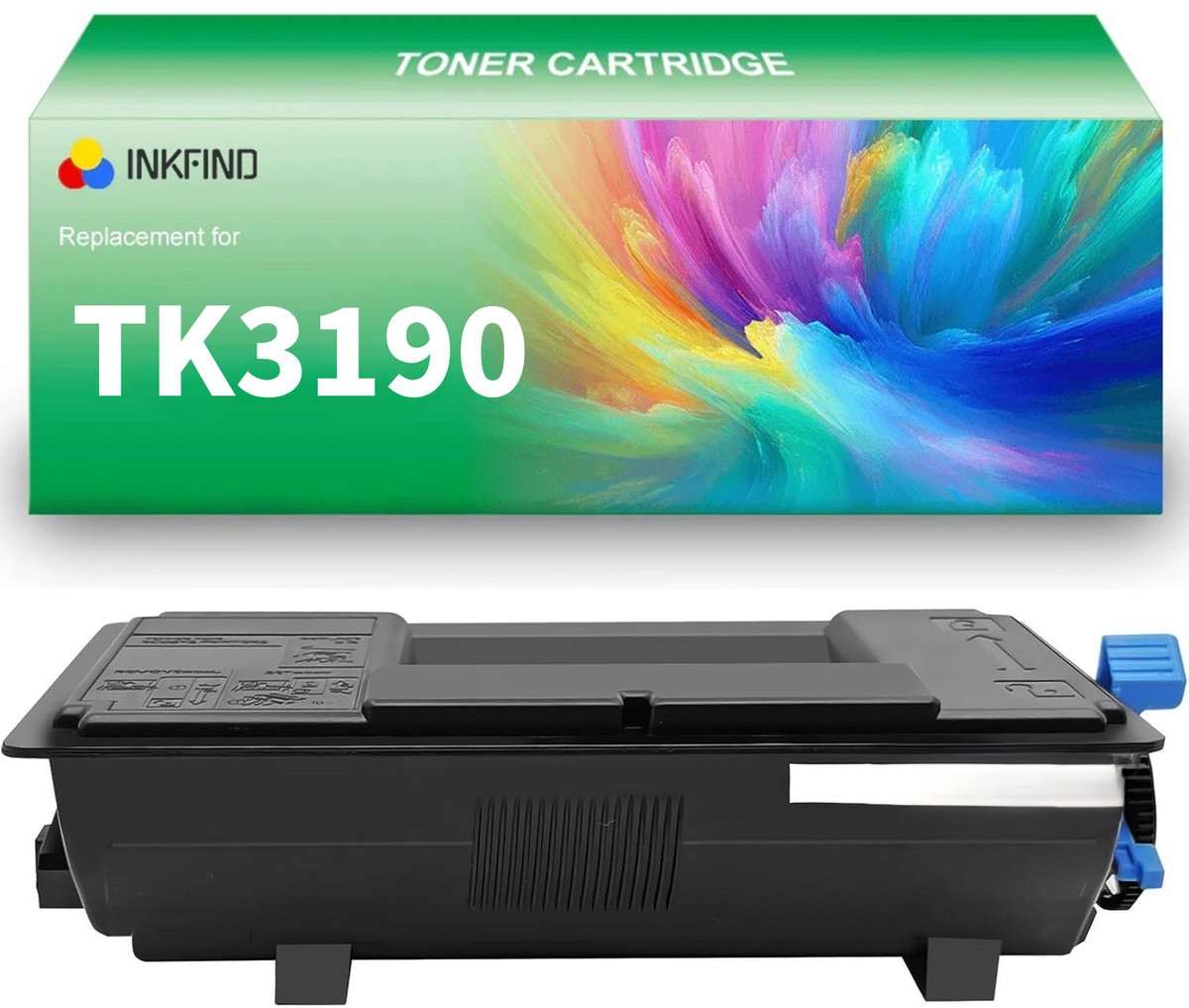 INKFIND TK-3190 toner compatibel met Kyocera TK-3190 TK3190 - 1-pack Zwart Geschikt voor Kyocera ECOSYS P3055dn/P3060dn