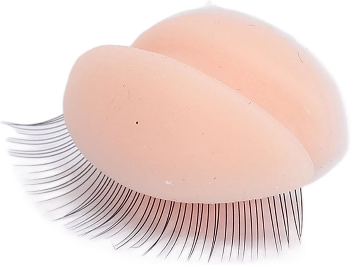 Vervangbare Ogen voor Mannequin Hoofd, Oogleden met Wimpers voor Wimpertraining en Make-up Oefeningen (Roze)