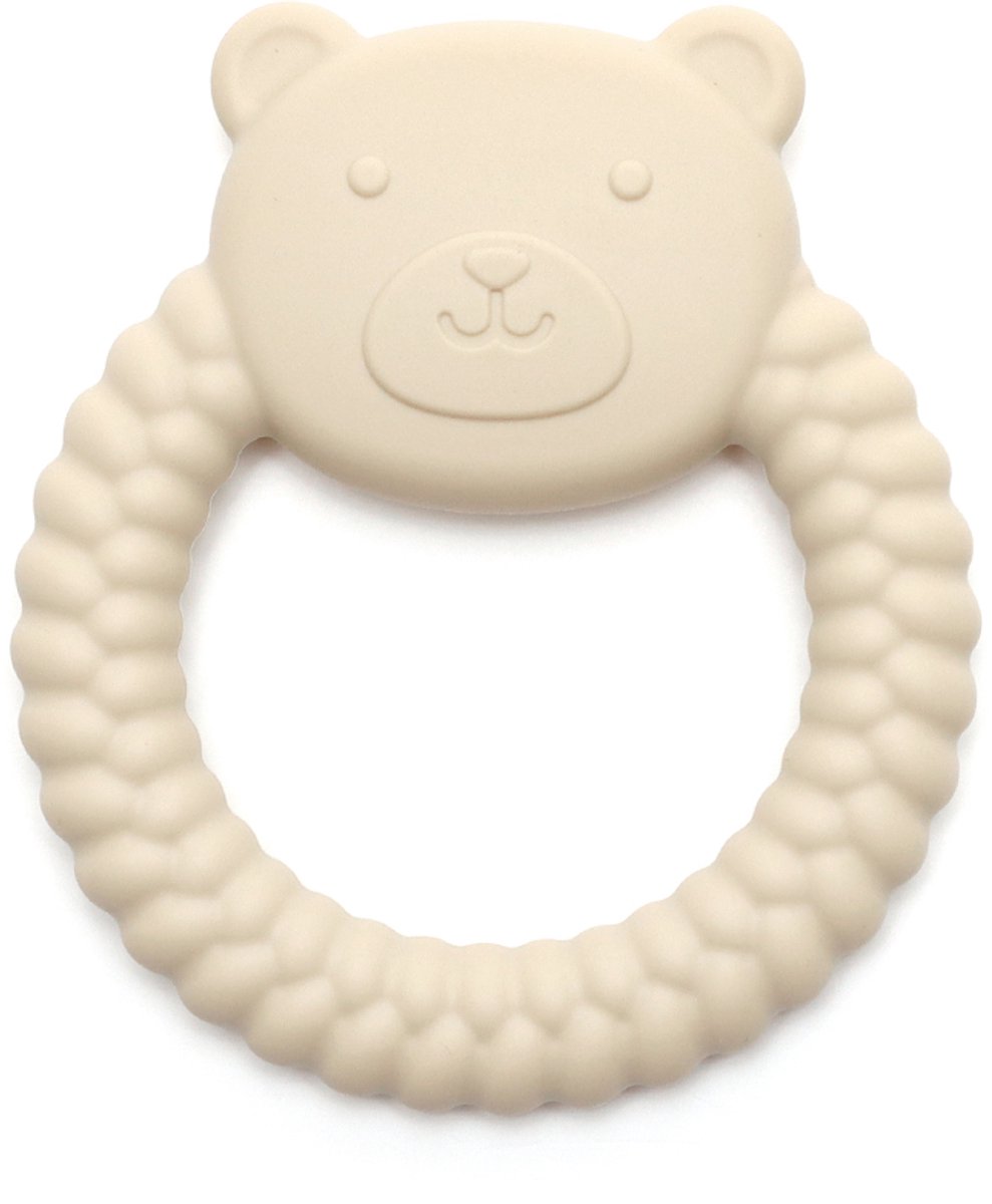 Snufie BEAR Siliconen Bijtring Baby – BPA-vrij – Zacht & Flexibel – Verlichting Tandjes – Ecru