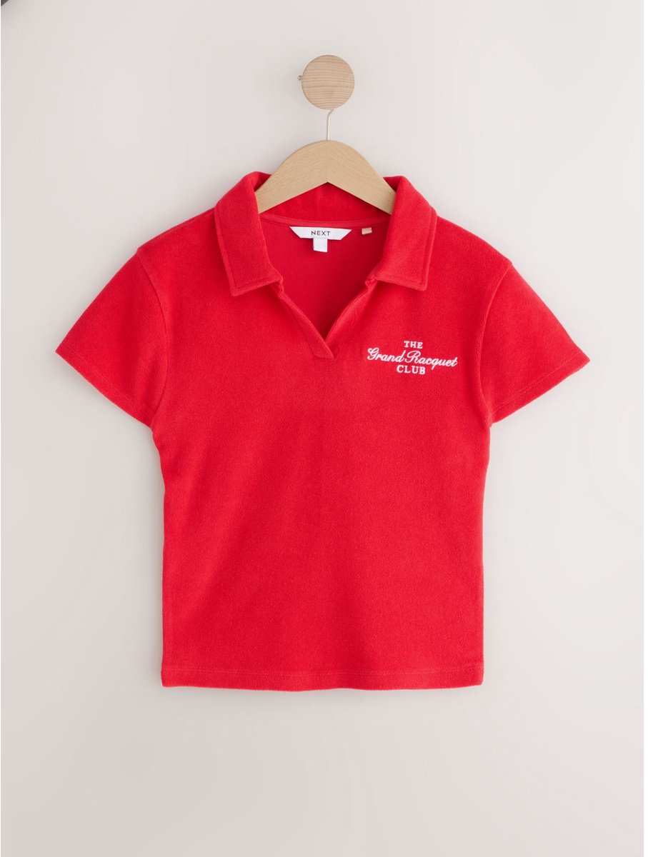 Next - Dames - Polotop van badstof - Rood